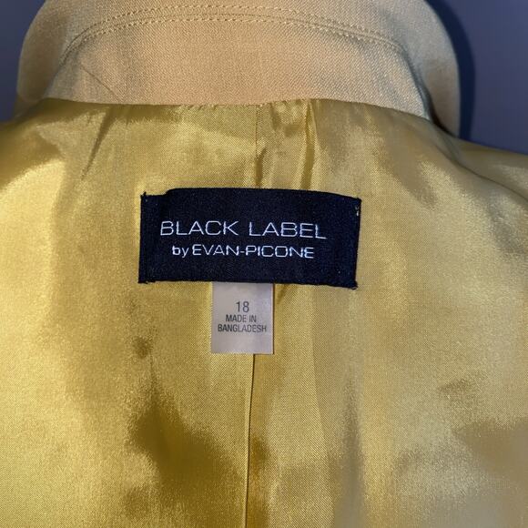 EVAN PICONE Black Label YELLOW ONE BUTTON LINED BLAZER Plus SIZE 18 - Picture 6 of 11